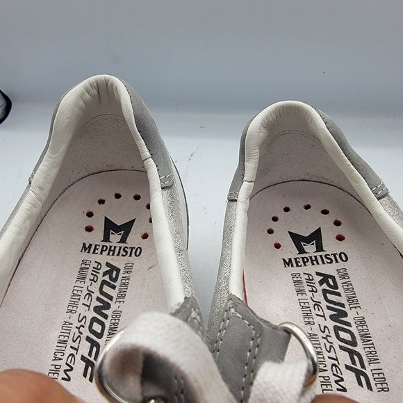 Mephisto Womens 8 Ruby Gray Metallic Leather Nubuck Sneakers Shock Absorber - Picture 11 of 12